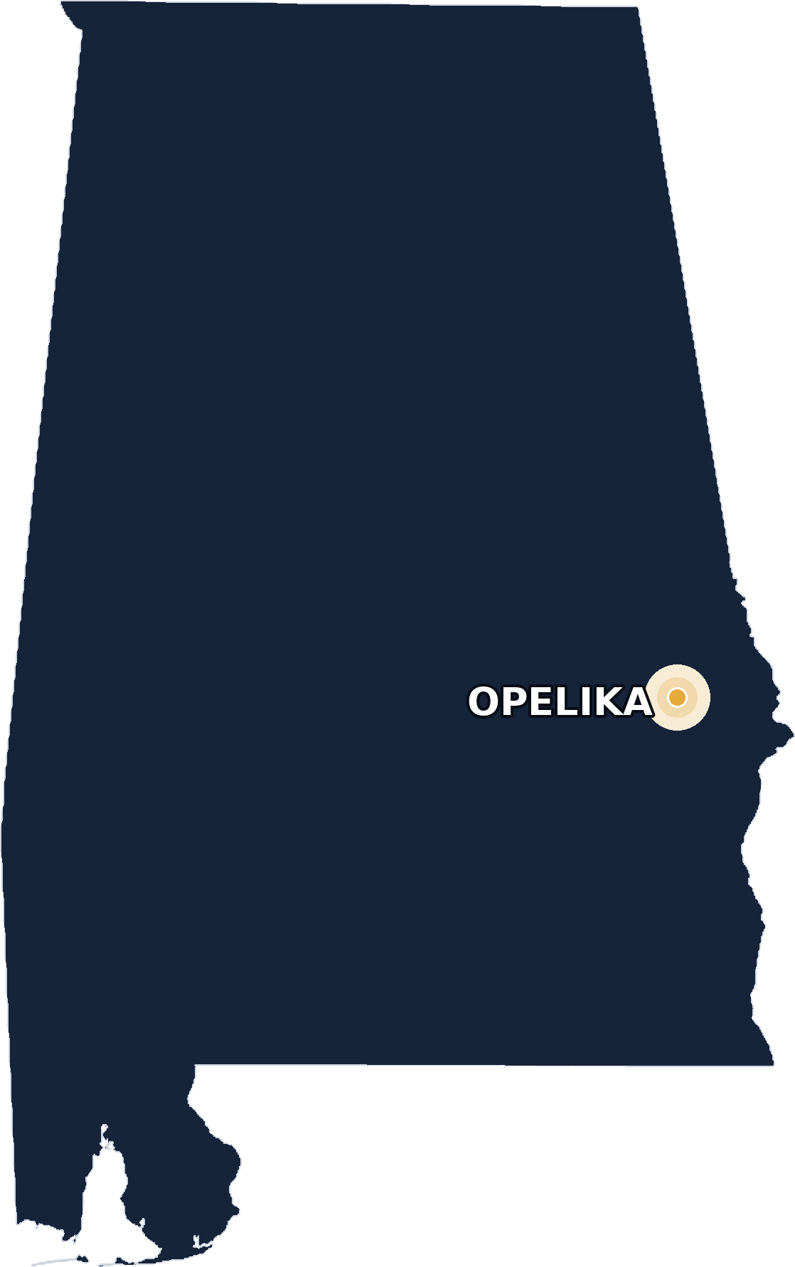 SHD coverage map — based in Opelika, serving East & Central Alabama