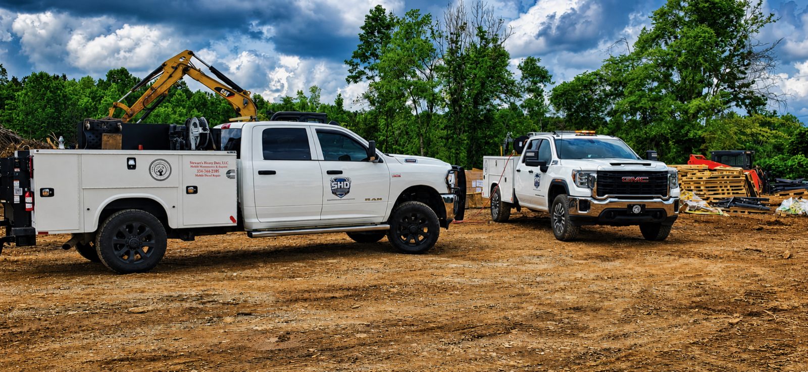 SHD service trucks at a jobsite